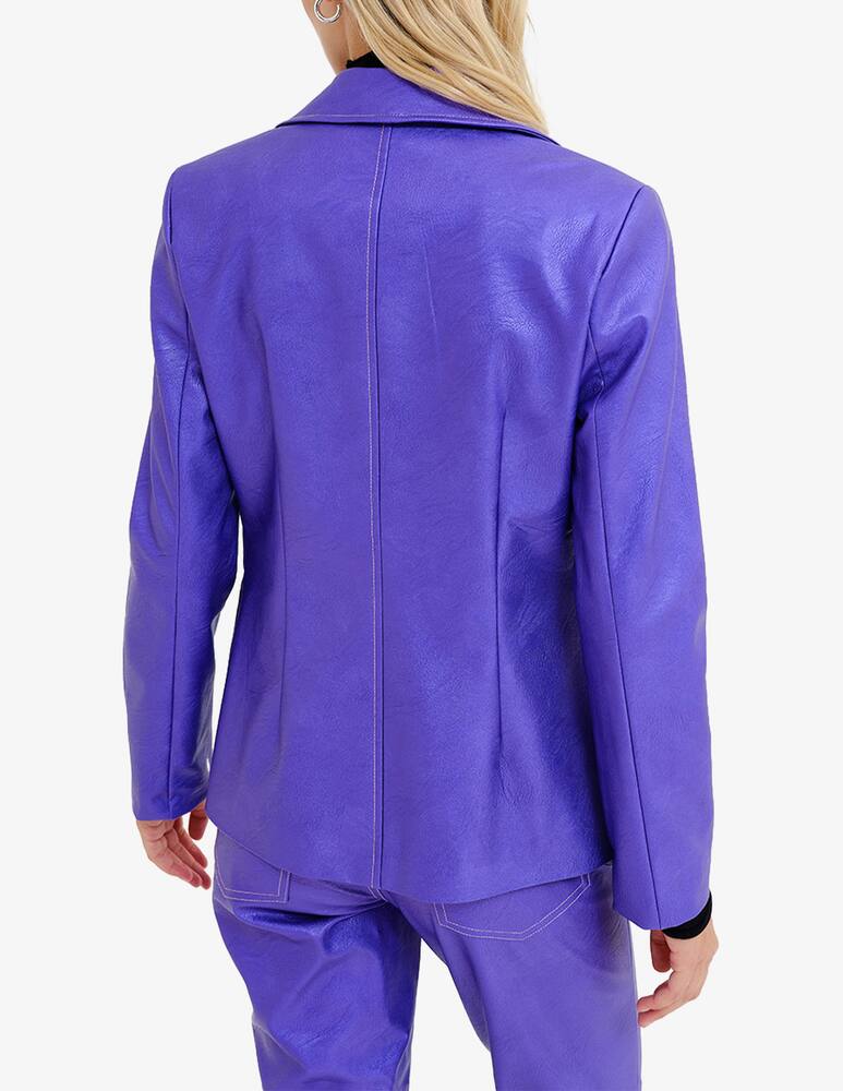 rinascente Face to Face Style Giacca peggy monopetto in pelle sintetica - Viola