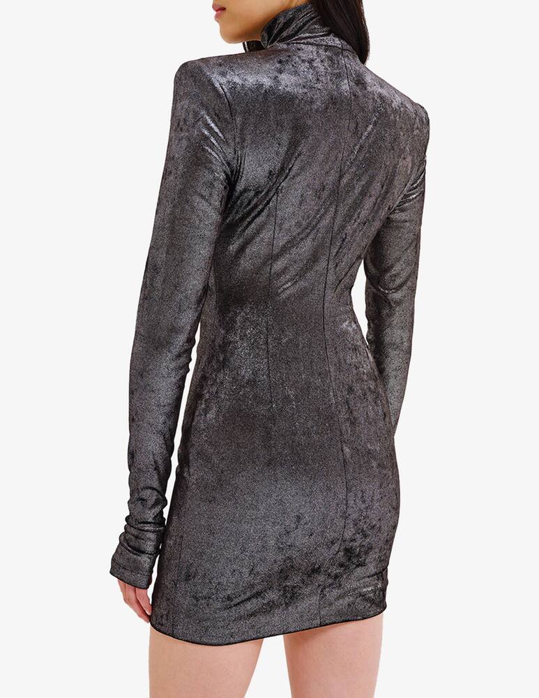 rinascente Face to Face Style Lucy velvet mini dress - Black