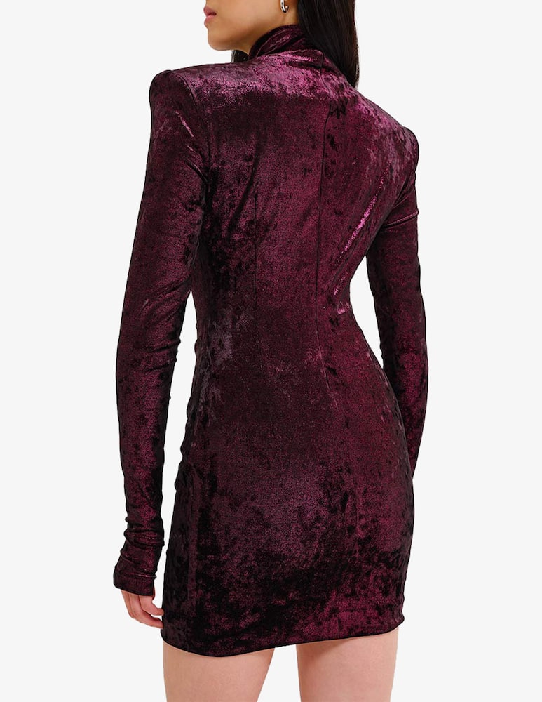 rinascente Face to Face Style Lucy velvet mini dress - Red