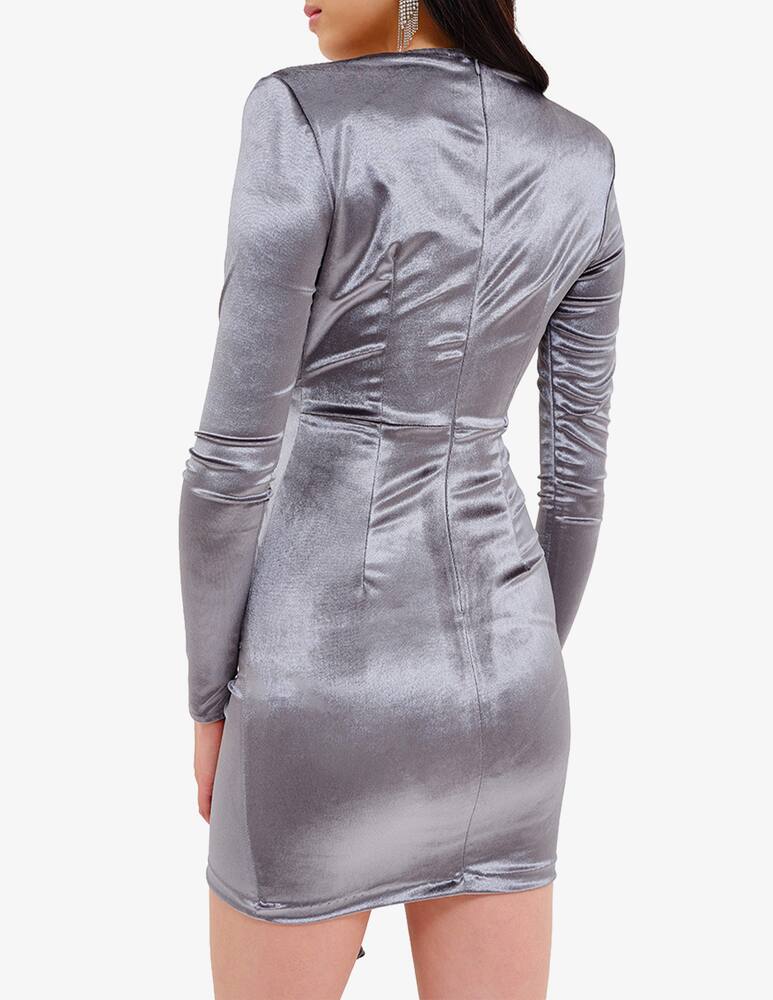 rinascente Face to Face Style Naomi velvet mini dress - Grey