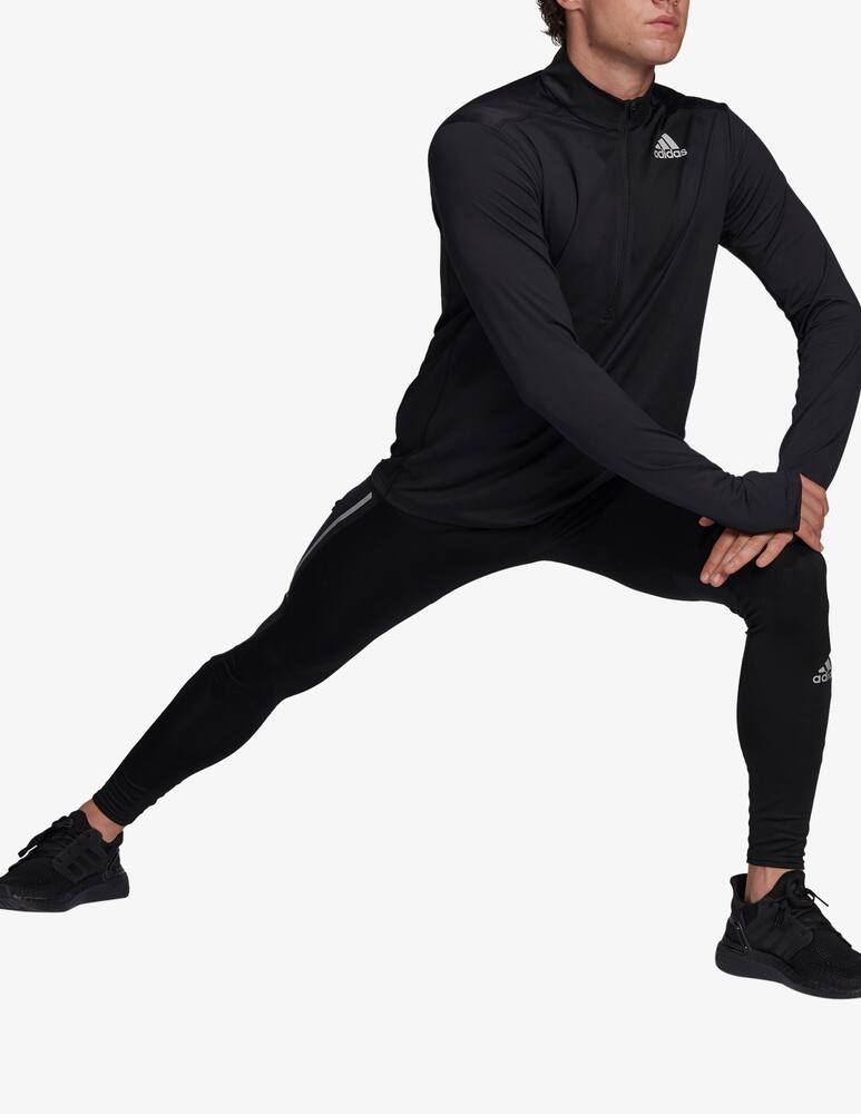 rinascente Adidas Performance Running half zip long sleeve tee  - Black