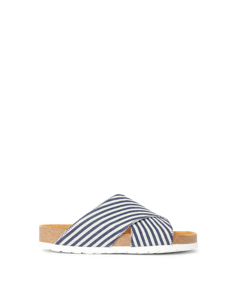 rinascente Magnafied Sandali bassi incrociati in denim rigato Una