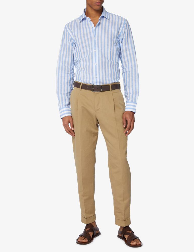 Sartoria Italiana Camicia cotone e lino banda larga - immagine 2 Sartoria Italiana Camicia cotone e lino banda larga - immagine 2
