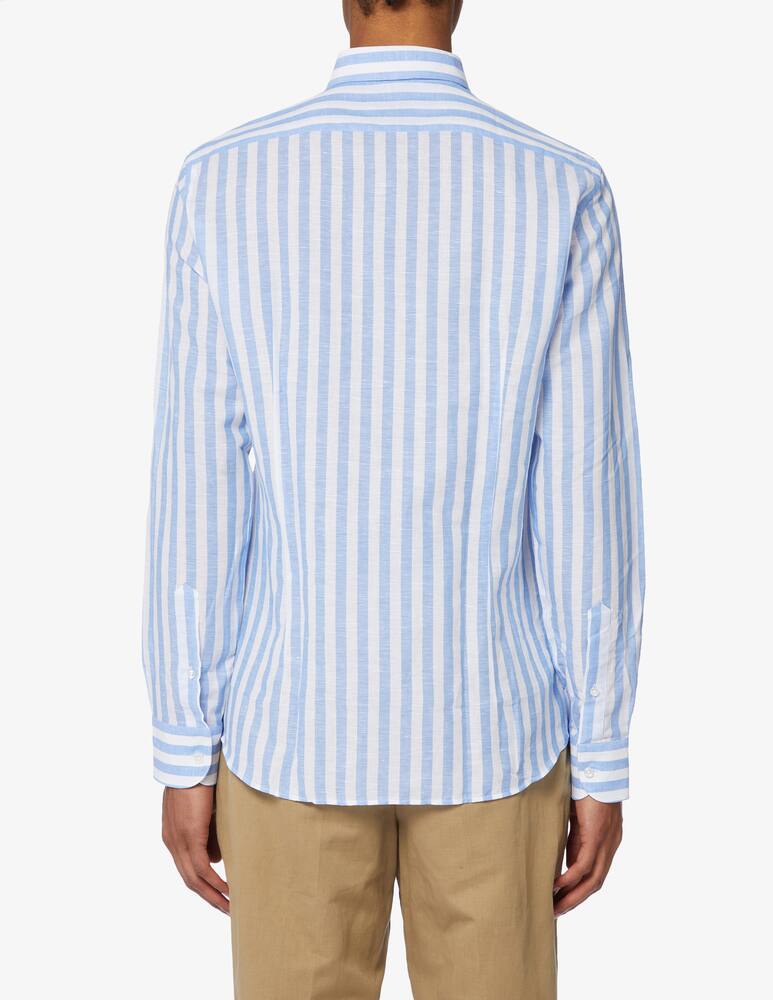 rinascente Sartoria Italiana Large stripe cotton and linen shirt 