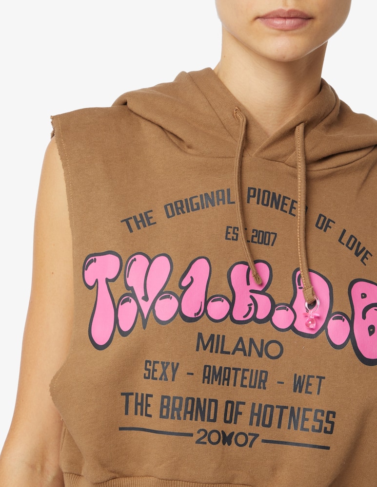 rinascente Salvatore Vignola Felpa con cappuccio smanicata TV1KDB - Marrone