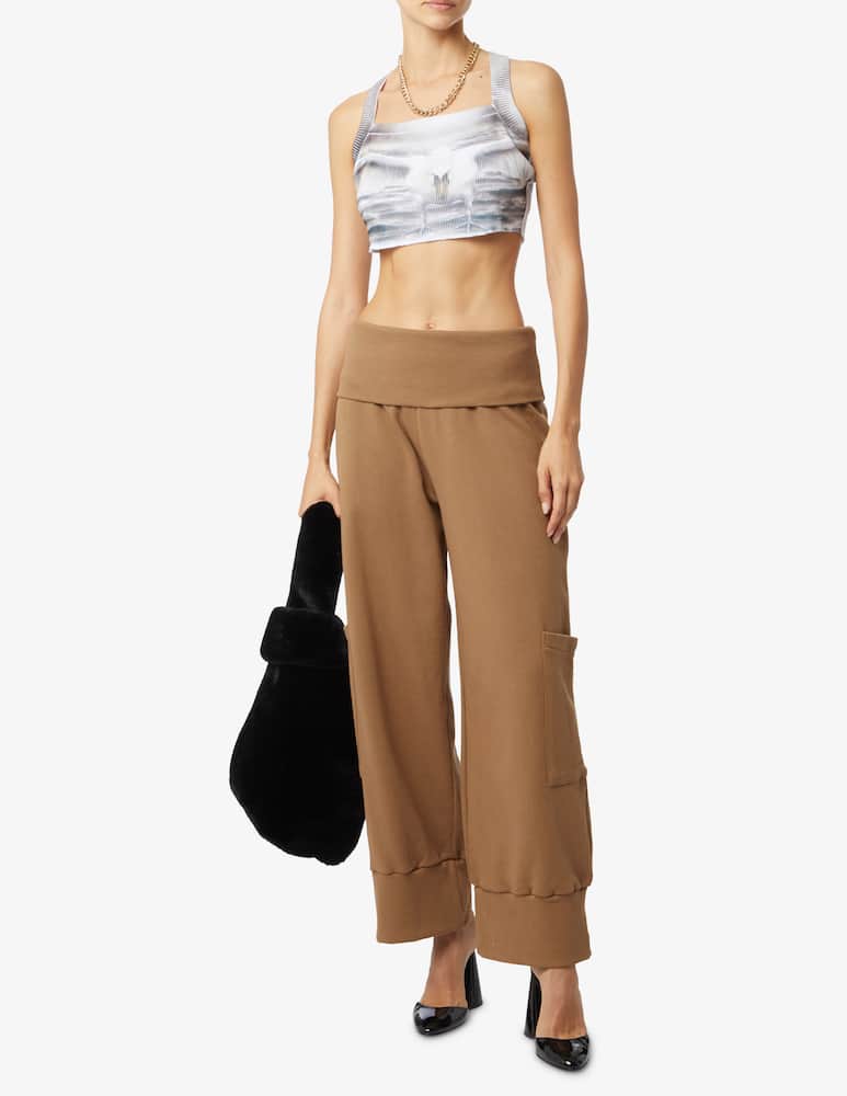 rinascente Salvatore Vignola Crop top con stampa cigno - Grigio