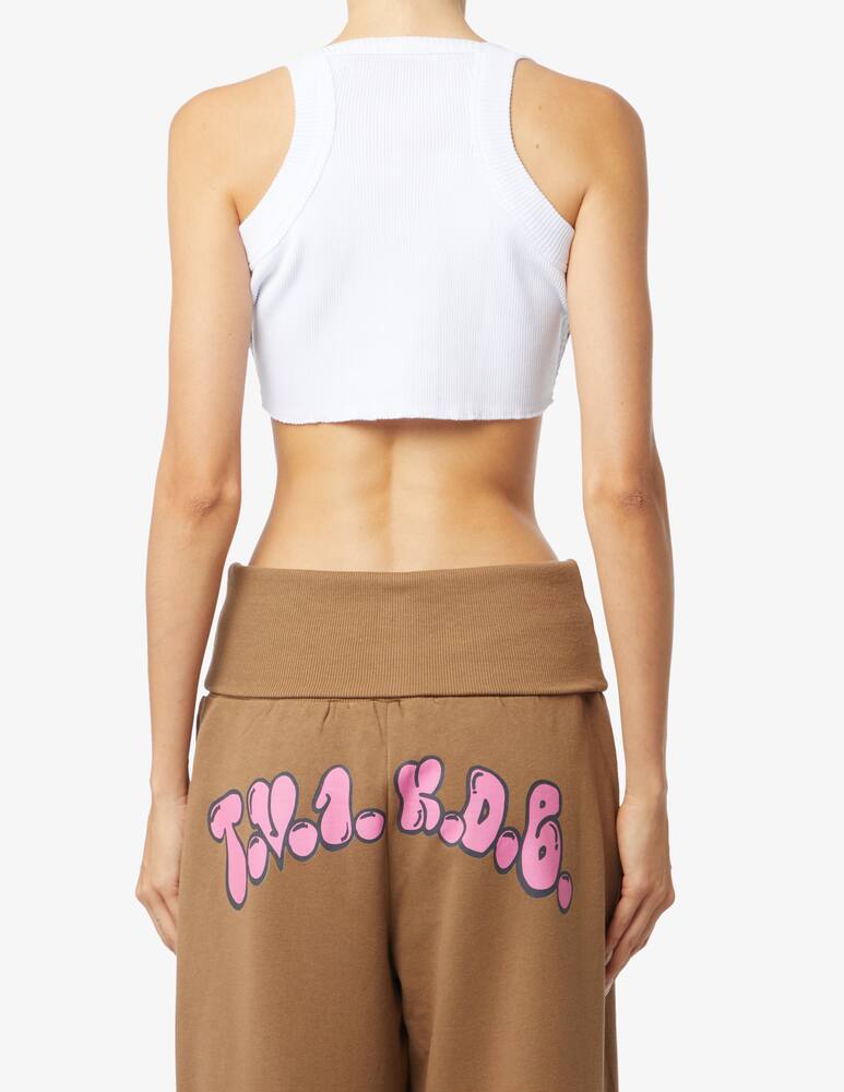 rinascente Salvatore Vignola Crop top con stampa cigno - Grigio