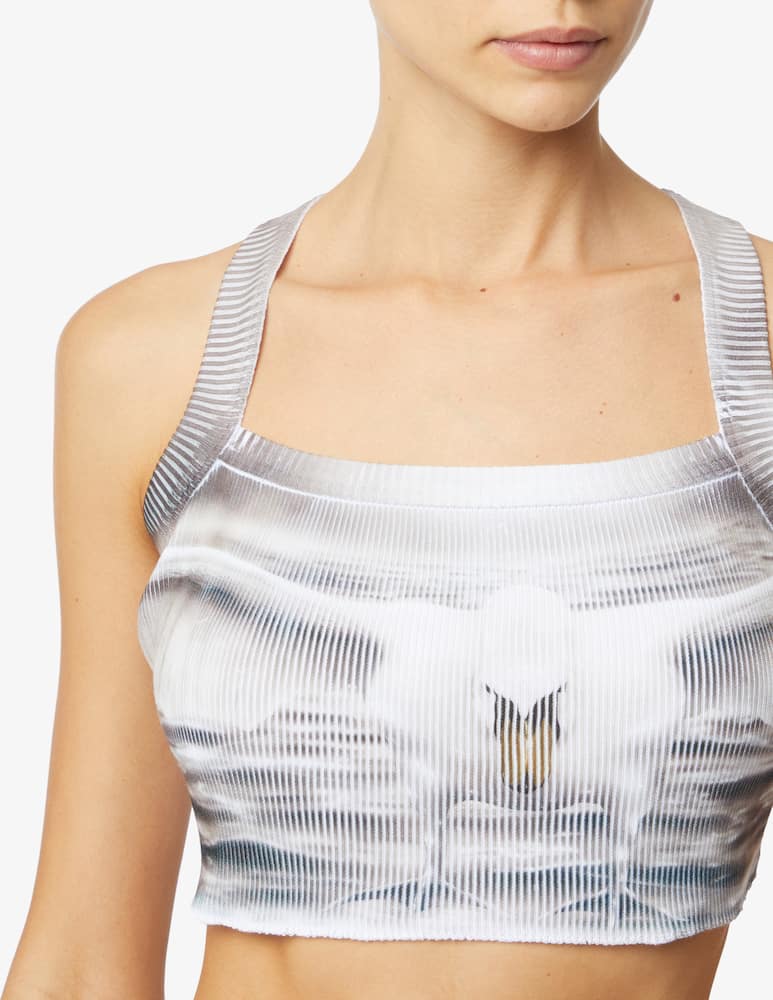 rinascente Salvatore Vignola Crop top con stampa cigno - Grigio