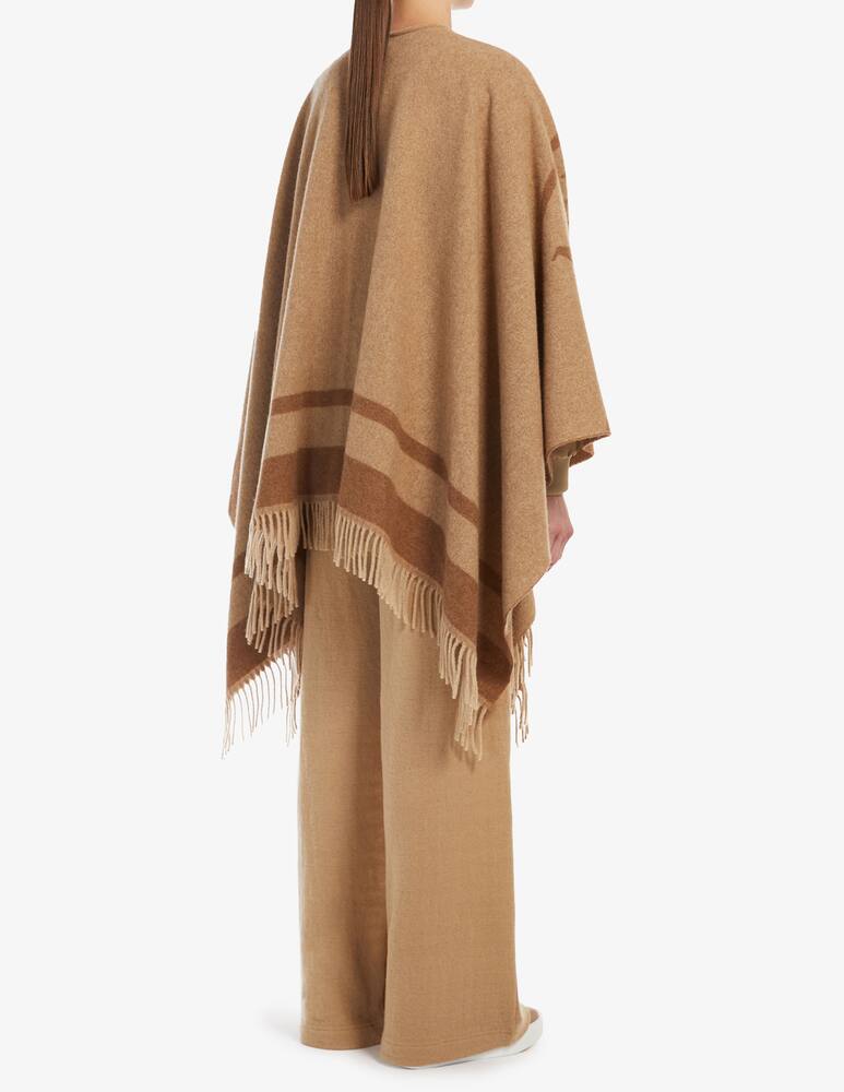 rinascente MM Oxford cloak with fringe - Brown Max Mara