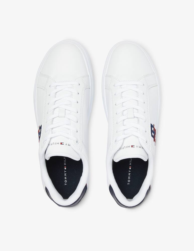 rinascente Tommy Hilfiger Th monogram leather sneakers - White