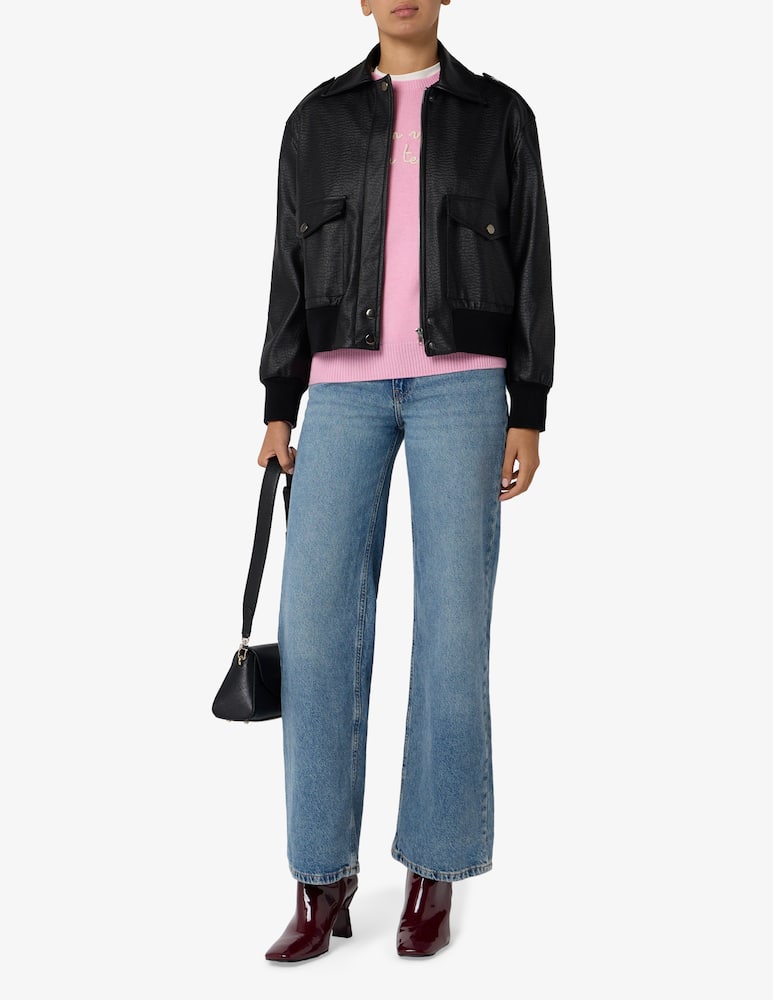 rinascente Annarita N Faux leather bomber jacket