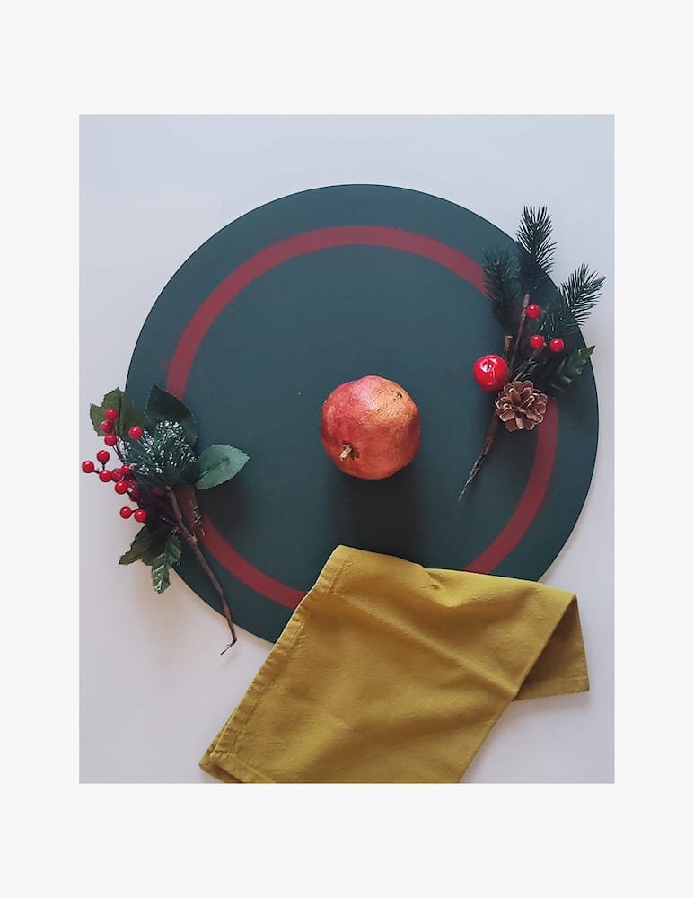 rinascente It's A Little Story Tovaglietta Rotonda Christmas Green