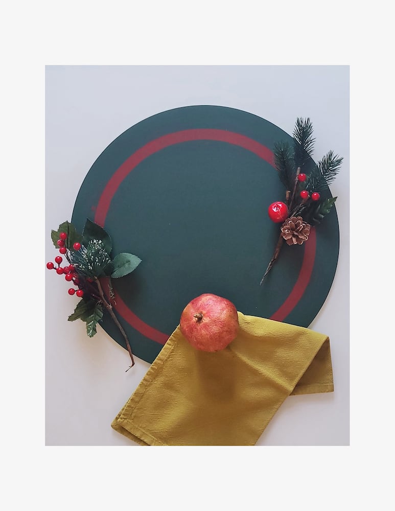 rinascente It's A Little Story Tovaglietta Rotonda Christmas Green