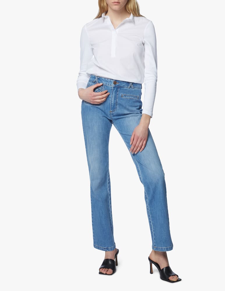 rinascente Peserico Polo collo a vela doppia Bianco porcellana