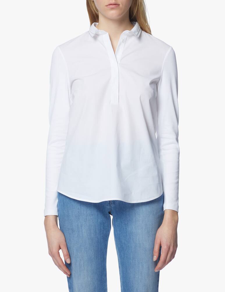 rinascente Peserico Polo collo a vela doppia Bianco porcellana