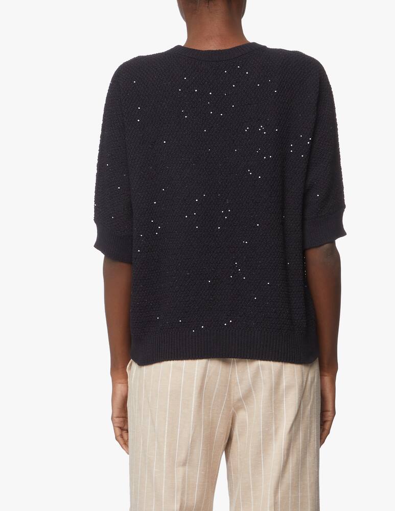 rinascente Peserico Cotton sequins yarn sweater 
