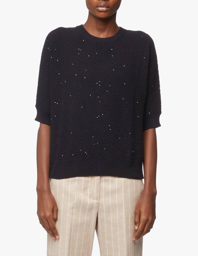 rinascente Peserico Cotton sequins yarn sweater 