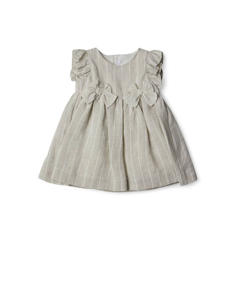rinascente Il Gufo Striped linen dress with bows