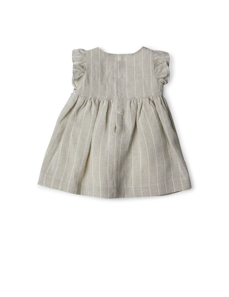 rinascente Il Gufo Striped linen dress with bows