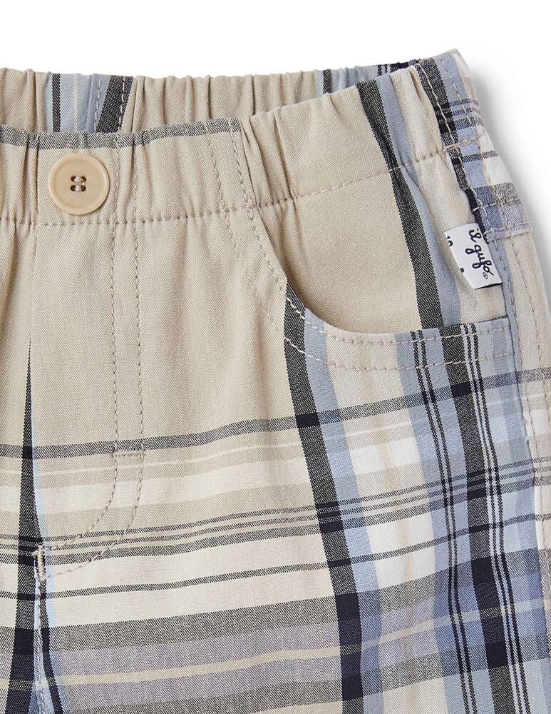 rinascente Il Gufo Cotton madras trousers with elastic at waist