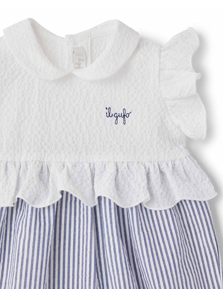 rinascente Il Gufo Pagliaccetto in cotone goffrato e seersucker