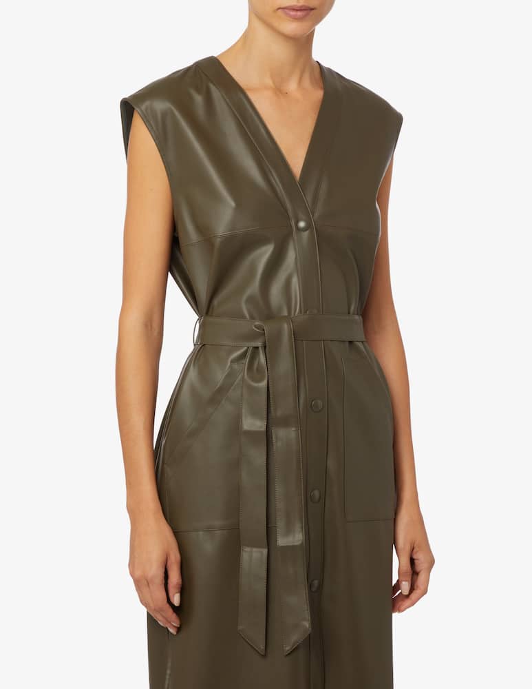 MM by MaxMara Gilet in jersey spalmato Canter - Marrone Max Mara - immagine 4