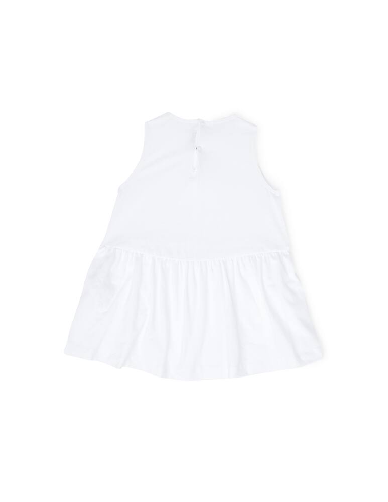 rinascente Il Gufo Tulle short sleeve dress with applied flower