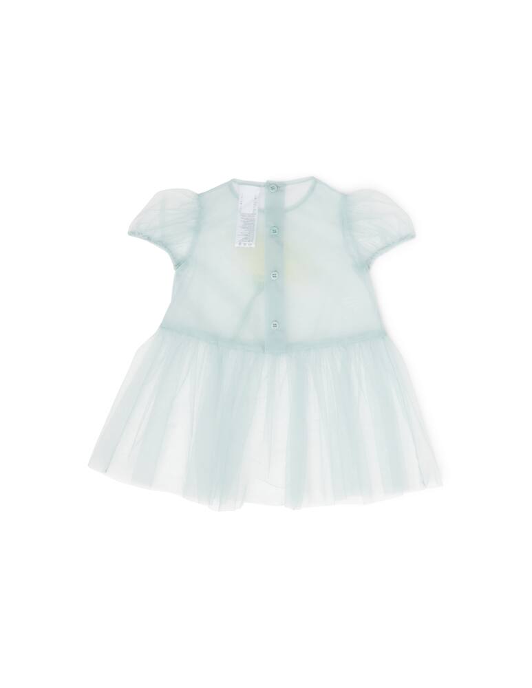 rinascente Il Gufo Tulle short sleeve dress with applied flower