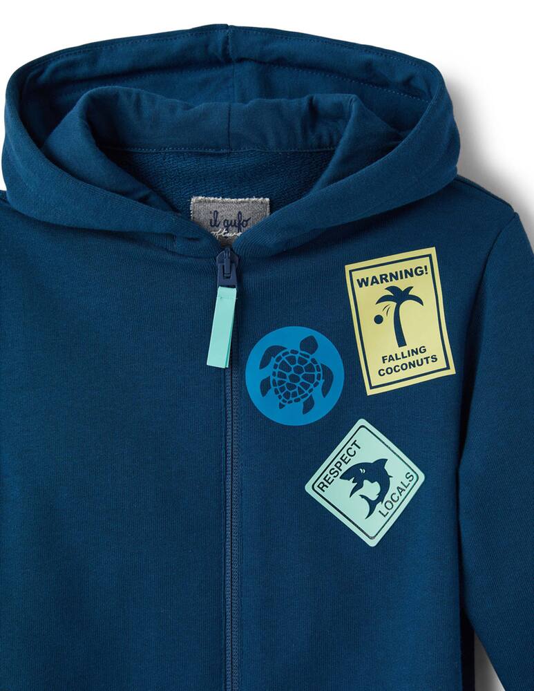 rinascente Il Gufo Cotton sweatshirt with zip and hood