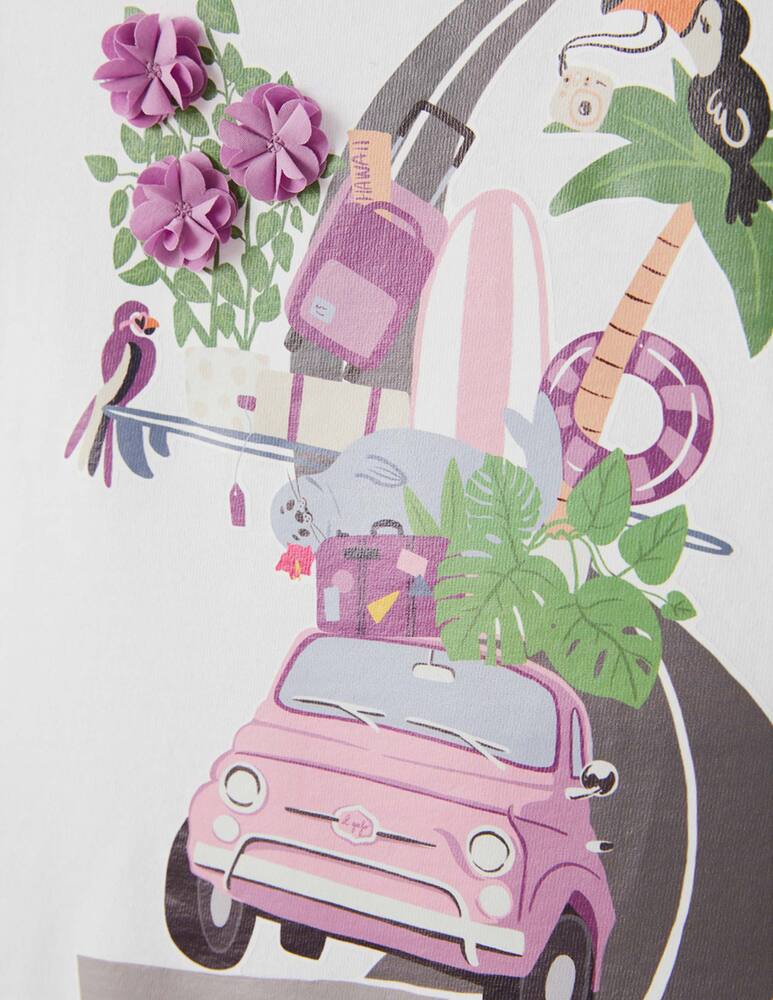 rinascente Il Gufo Short sleeve t-shirt with car print