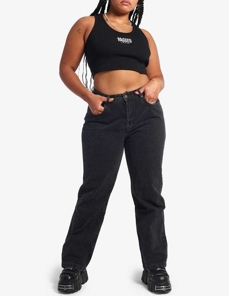 rinascente The Ragged Priest Jeans a vita media gamba dritta - Nero