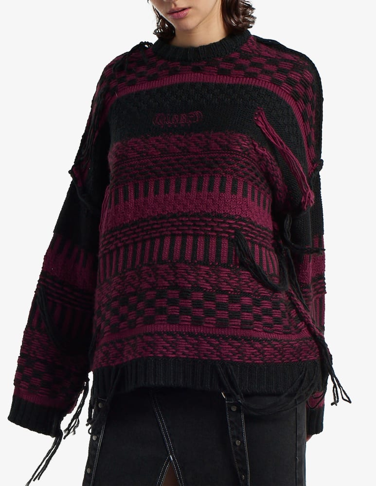 The Ragged Priest Indie knit chunky jumper - Red - picture 1