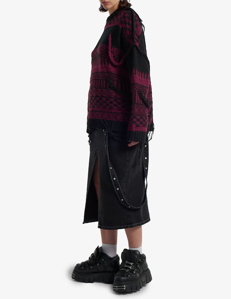 The Ragged Priest Indie knit chunky jumper - Red - picture 2