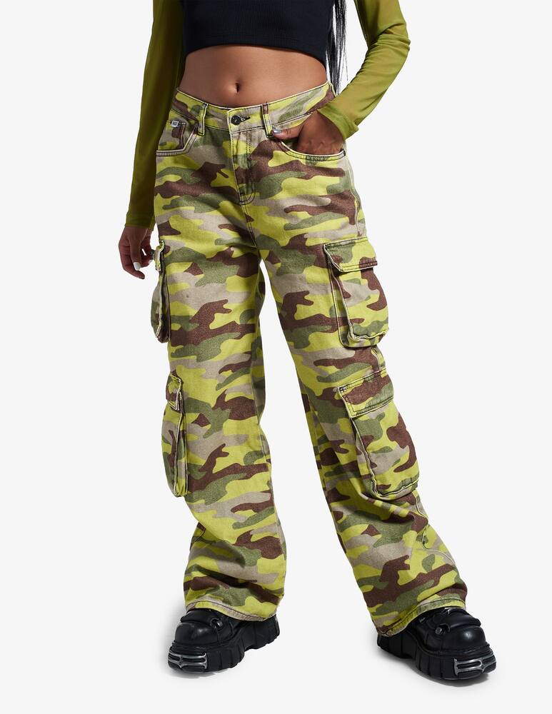 rinascente The Ragged Priest Camo cargo pants - Yellow