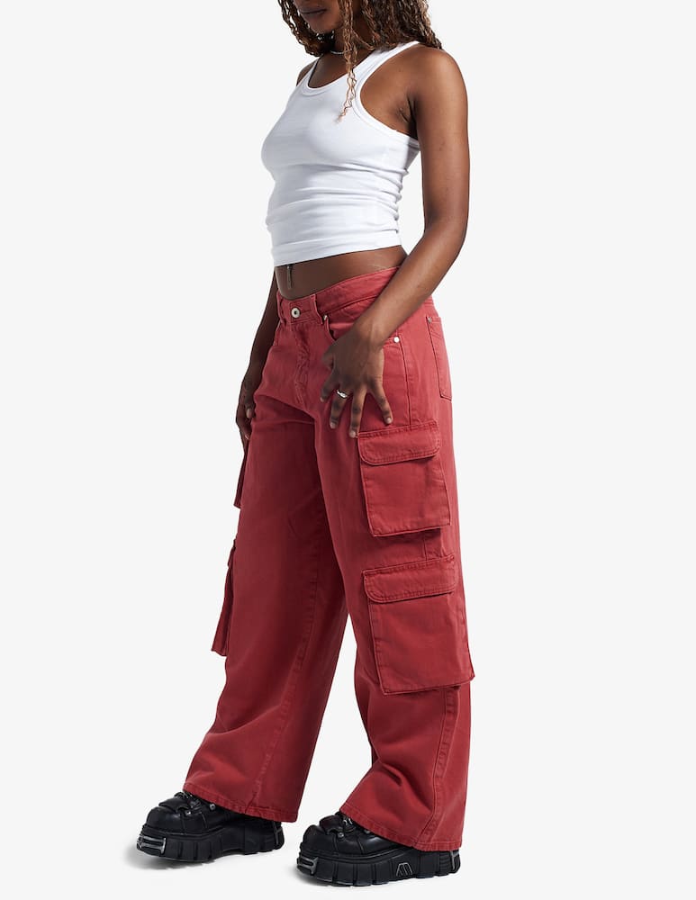 rinascente The Ragged Priest Cargo release trousers - Red