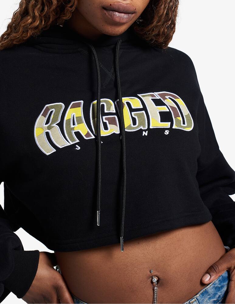 rinascente The Ragged Priest Cropped hoodie brushed back - Black