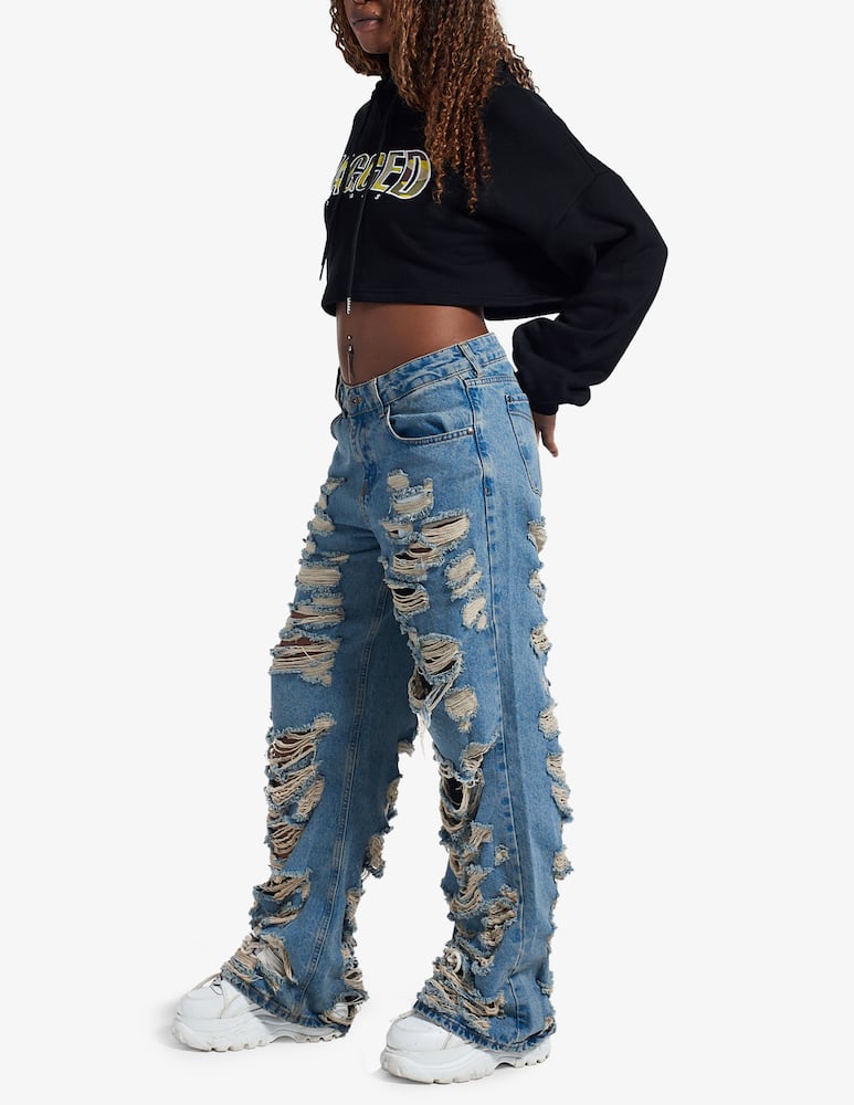 rinascente The Ragged Priest Cropped hoodie brushed back - Black