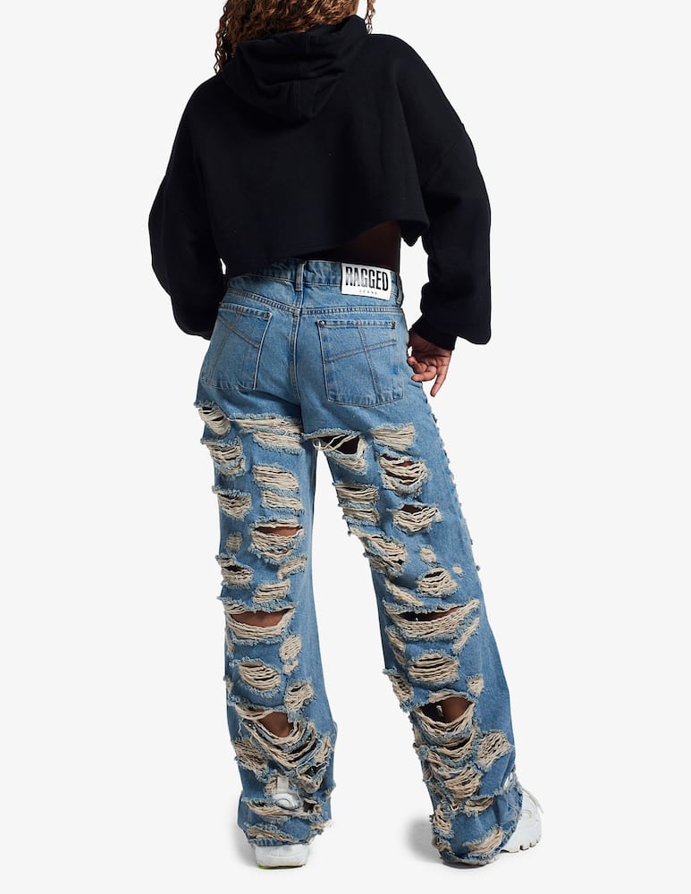 rinascente The Ragged Priest Cropped hoodie brushed back - Black