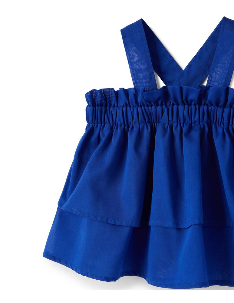 rinascente Il Gufo Poplin cotton sleeveless top with front flounce