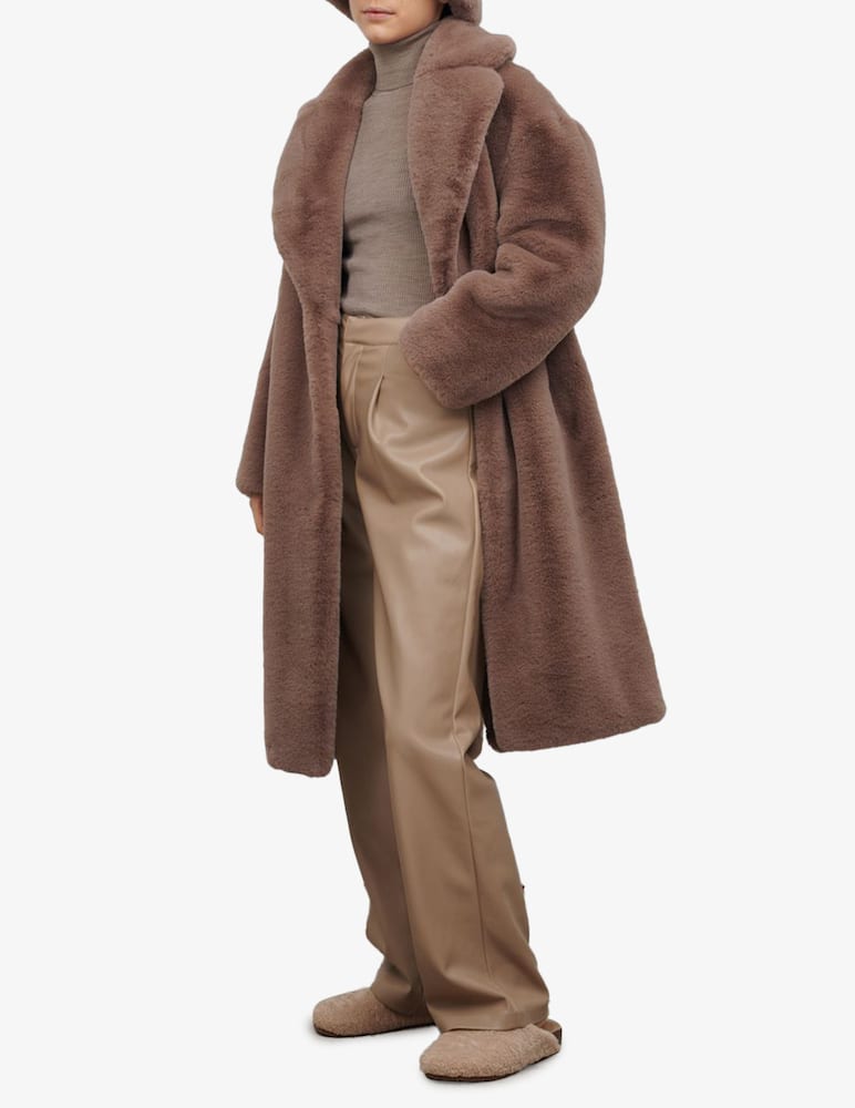 Jakke Katie wear e care faux fur long duster coat - Brown - picture 1 Jakke Katie wear e care faux fur long duster coat - Brown - picture 1