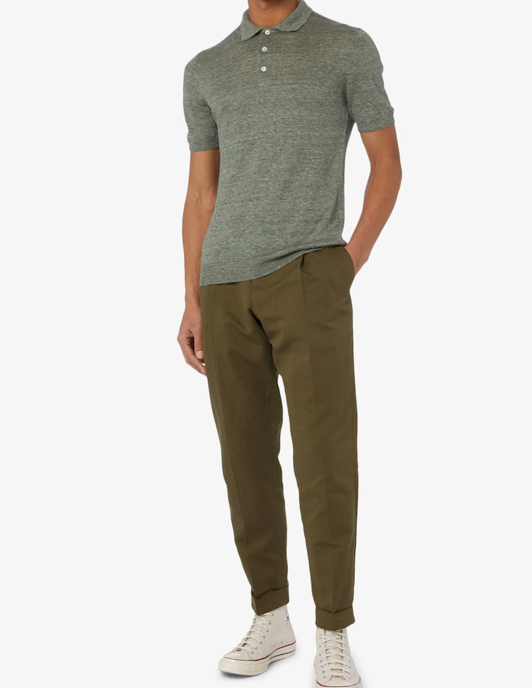 rinascente Gran Sasso Polo in maglia in lino con maniche corte 