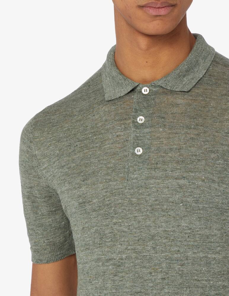 rinascente Gran Sasso Polo in maglia in lino con maniche corte 