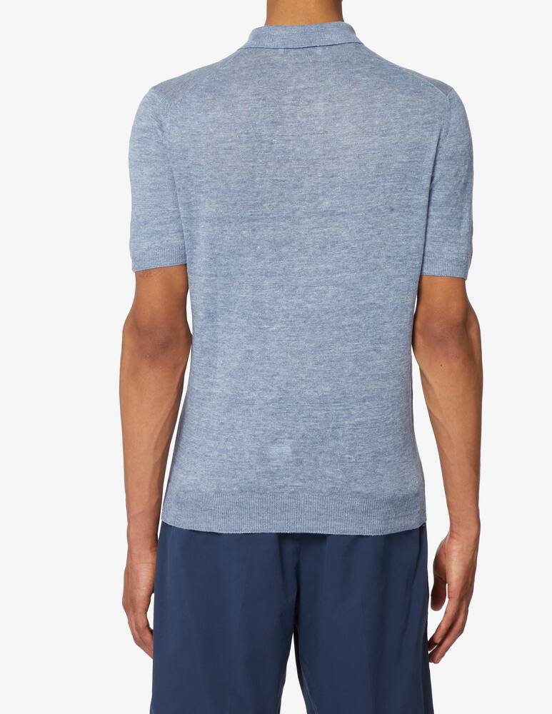rinascente Gran Sasso Linen short sleeved knit polo shirt 