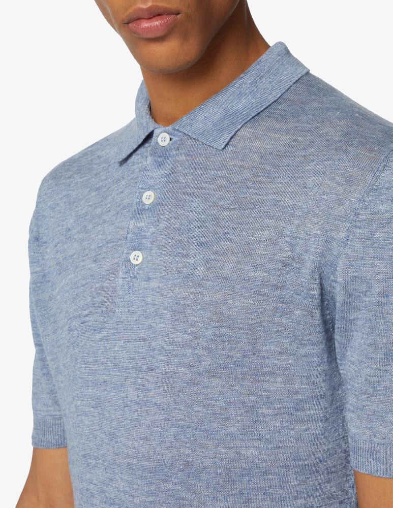 rinascente Gran Sasso Linen short sleeved knit polo shirt 