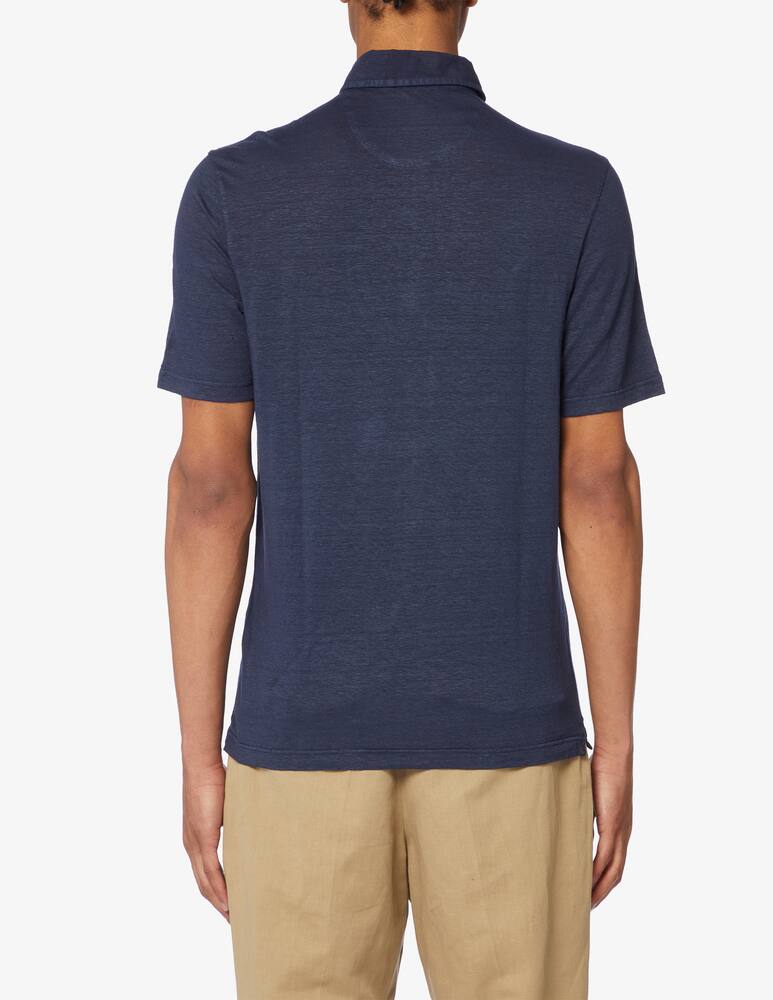 rinascente Gran Sasso Ultra light stretch linen jersey polo shirt 