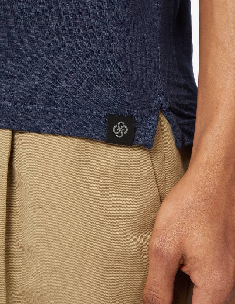 rinascente Gran Sasso Ultra light stretch linen jersey polo shirt 