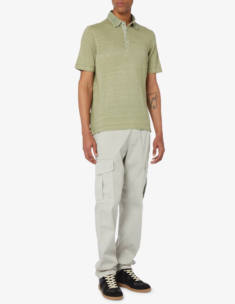 rinascente Gran Sasso Ultra light stretch linen jersey polo shirt 