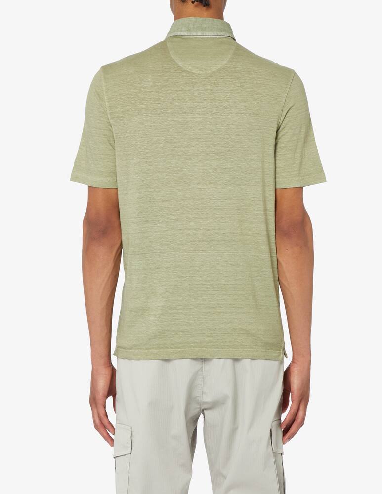 rinascente Gran Sasso Ultra light stretch linen jersey polo shirt 