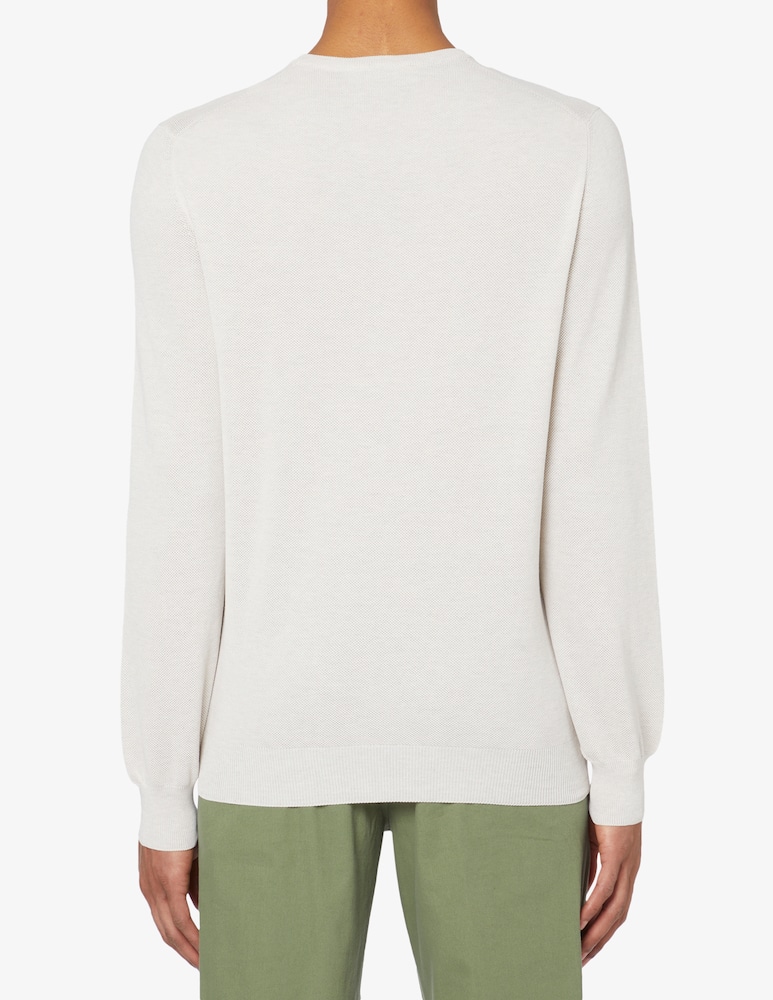 rinascente Gran Sasso Pique stitch fresh cotton crew neck sweater 