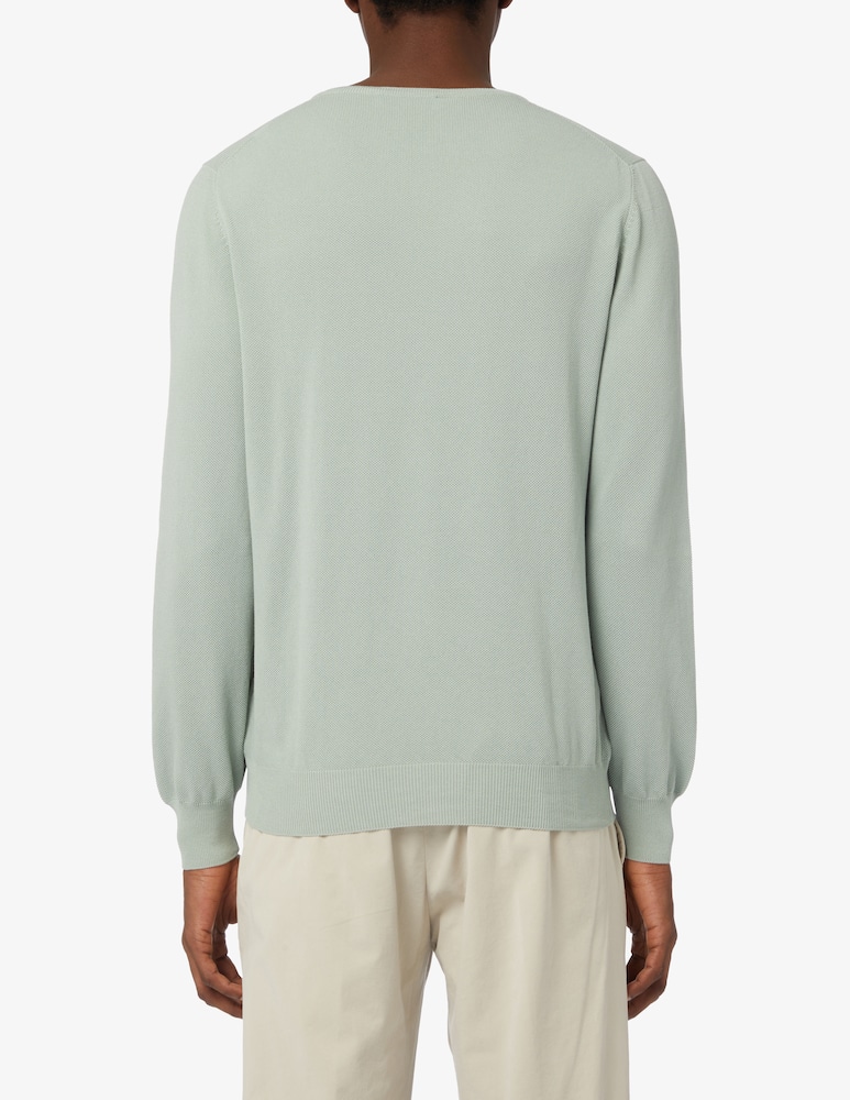 rinascente Gran Sasso Pique stitch fresh cotton crew neck jumper 